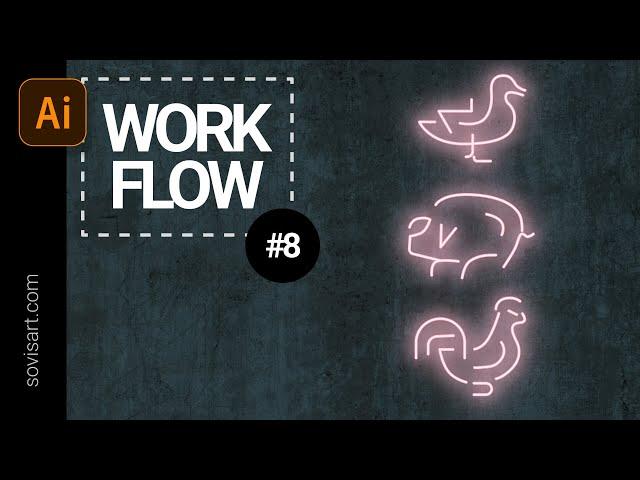 EP-8 Daily workflow neon signs creation in Adobe Illustrator