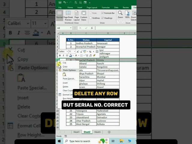 How to auto-correct serial numbers effortlessly.  #ExcelHacks  #Productivity #ExcelTips #Excel