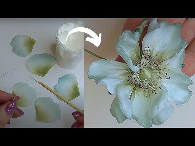 Tutorial: Rosehip from silk  How to make a beautiful wild rose flower out of fabric