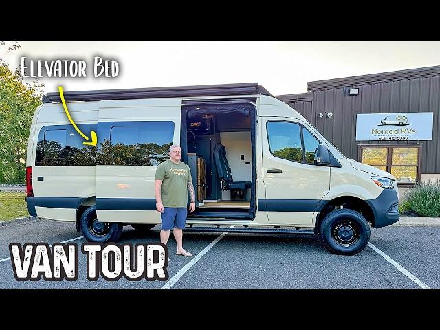 Sprinter Adventure Van With HUGE Elevator Bed - GREAT Layout!