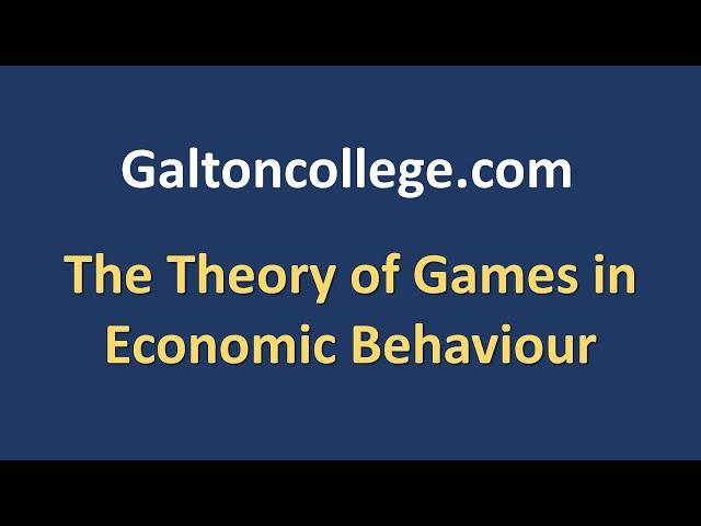 The Theory of Games in Economic Behaviour