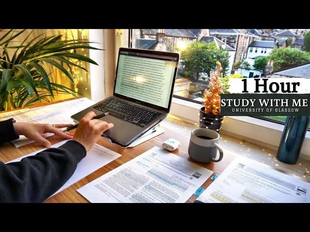 1 HOUR STUDY WITH ME | Background noise, No Break, No music, Study with Merve