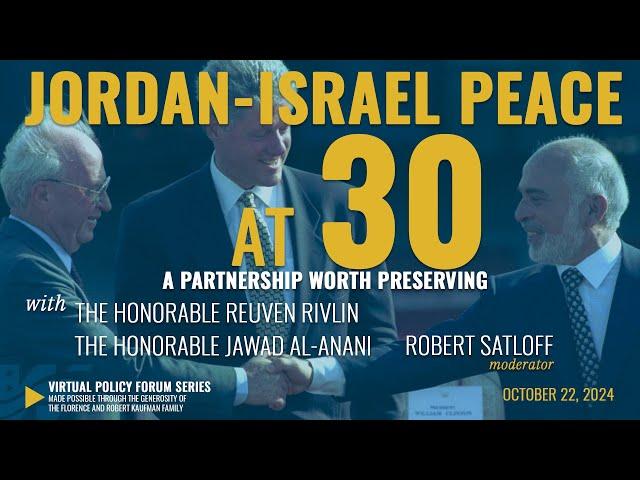 Jordan-Israel Peace at 30: A Partnership Worth Preserving