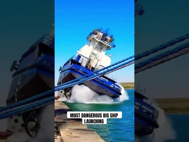 Most Dangerous Big Ship Launching. STAY FAR AWAY