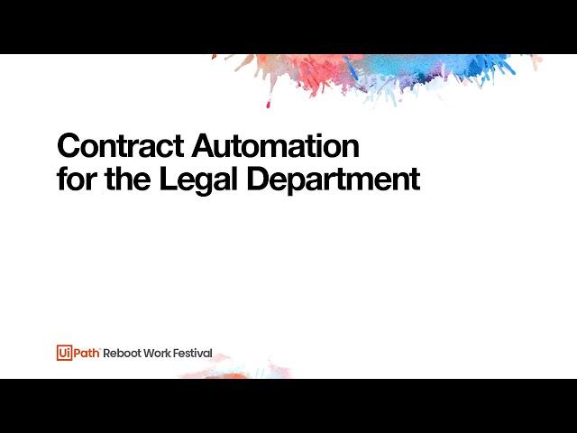 Contract Automation for the Legal Department