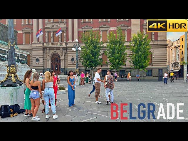 A Hot Summer in Serbia | Belgrade Walking Tour | Walking through Knez Mihaila [4K HDR]