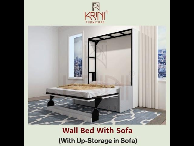 Wall Bed with storage in sofa | Murphy Bed with Storage | Wall Bed Design Ideas