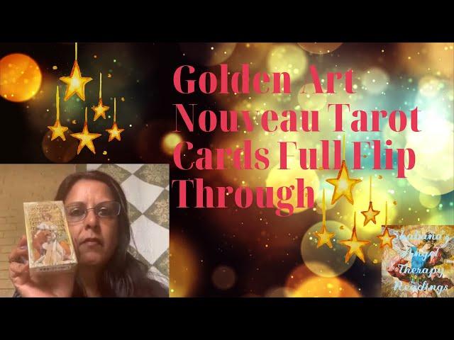 Unboxing & Tarot Deck Review : Golden Art Nouveau Tarot Deck Flip through | ASMR ️