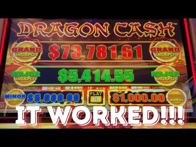 JACKPOT THEORY ON DRAGON CASH WORKED! I WANTED TO TRY OUT MY OLD STRATEGY ON THE LOWEST DENOM...