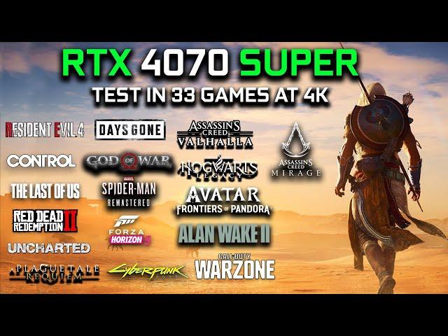 RTX 4070 SUPER Test in 33 Games at 4K | 2024