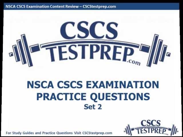 NSCA CSCS Practice Questions Part 2