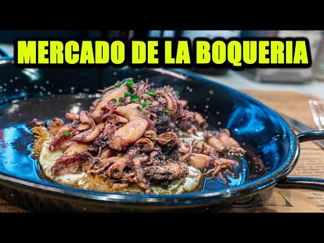 Exploring Barcelona's Mercado de la Boqueria 4K | Eating The Best Catalan Food in Spain!