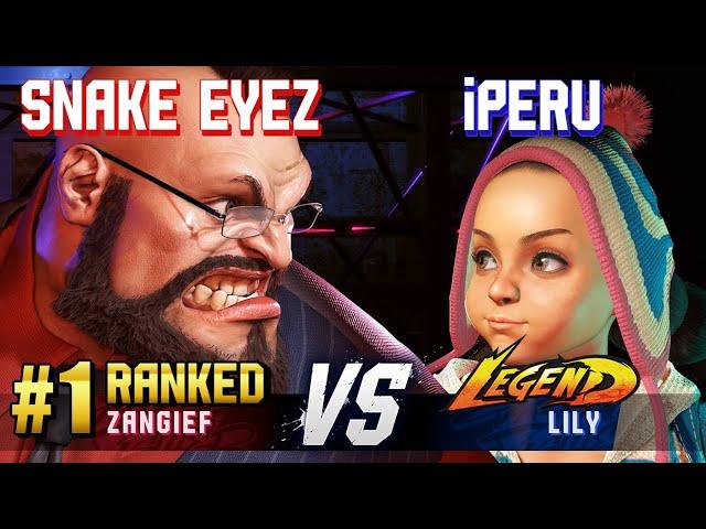 SF6 ▰ SNAKE EYEZ (#1 Ranked Zangief) vs IPERU (Lily) ▰ High Level Gameplay