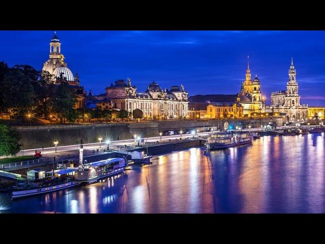 Dresden Germany, Historical Old Town, Fürstenzug Mural, Frauenkirche.  Kreuzkirche, Zwinger  4K