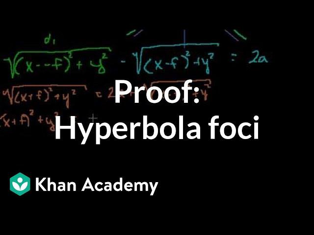 Proof: Hyperbola foci | Conic sections | Algebra II | Khan Academy