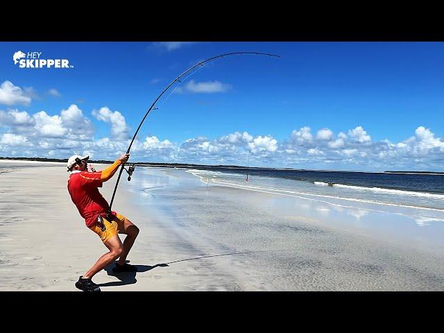 MASSIVE Fish BROKE my Hook (But we got REVENGE!) Catching the Biggest Fish on the Beach!