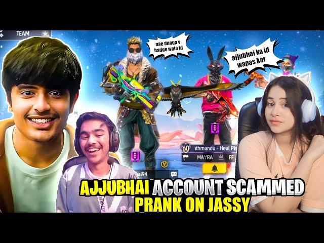 ajjubhai v badge id scam prank on jassy gamer she kick me Garena free fire