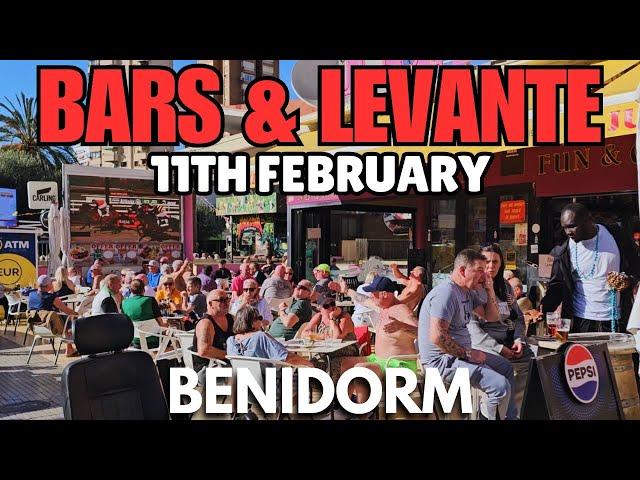 Benidorm - FULL Pubs, Bars & Busy Levante!┃Calle Gerona & British Square