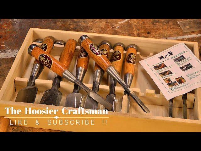 Preparing Japanese Chisels.  Grinding the backs, setting the ring and sharpening.