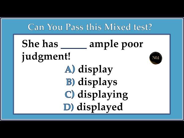 Can You Pass this Mixed Grammar test? | All Tenses in English Grammar | No.1 Quality English