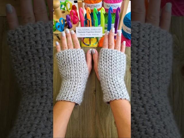 Crochet Easy Fingerless Gloves Pattern #shorts
