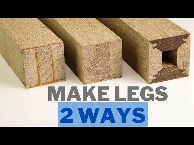 Make Furniture Legs Two Ways Woodworking Techniques Laminated vs. Locking Miter Joint Lock Miter Bit