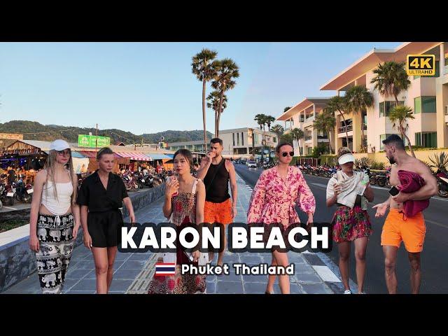 [4K]  Explore Karon Beach on a walking tour during the summer of 2024 in Phuket, Thailand