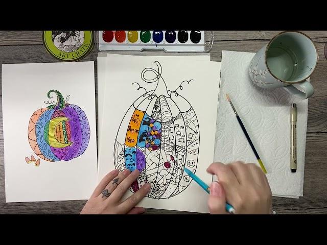 Watercolor Doodle Pumpkin Art Tutorial