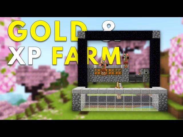 EASIEST Gold & XP Farm For Minecraft Bedrock 1.20.1+ || PE, PS4, Xbox, Switch, Windows 10