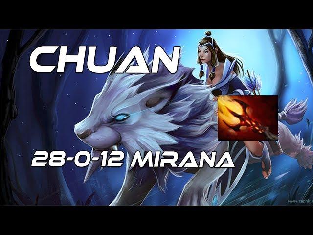 ChuaN 28-0-12 Mirana Gameplay Dota 2