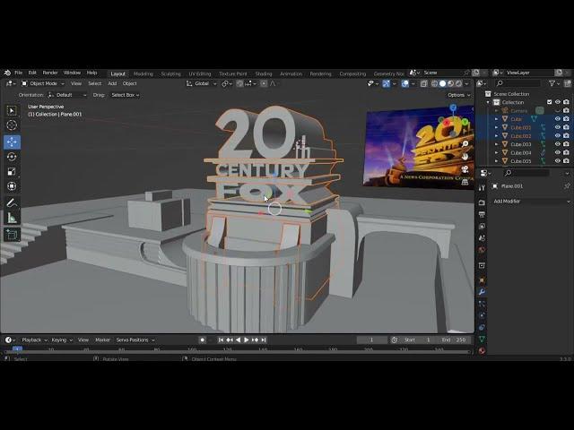 20th century fox logo animation in blender 3.3 #20thcentury #blender #animation