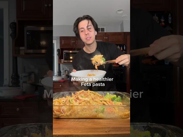 Making healthier feta pasta