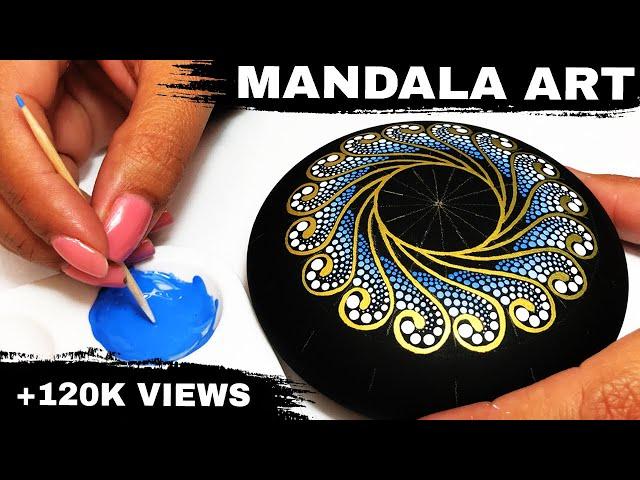 How to Mandala Stones Dot Art | Mandala for Beginners | Tutorial Rocks Painting