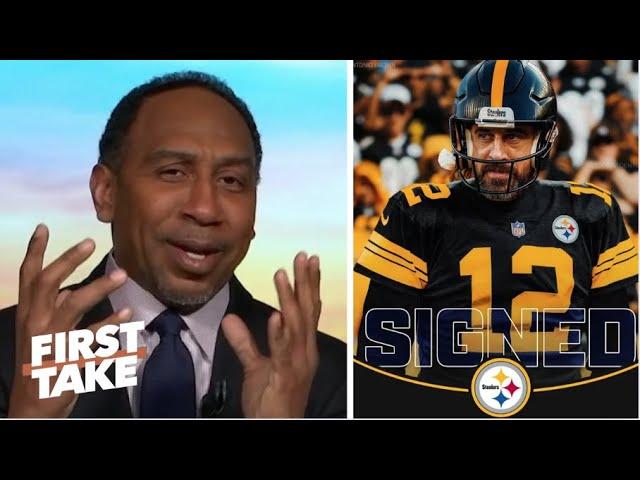 FIRST TAKE | Aaron Rodgers joining Steelers is a FAILURE? - Stephen A. break Terry Bradshaw comments