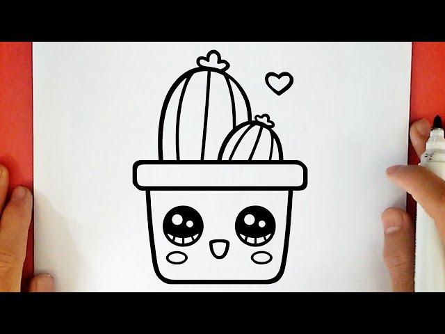 HOW TO DRAW A CUTE CACTUS