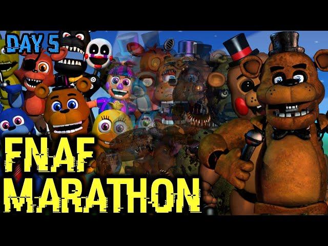 Playing EVERY Main-FNaF + Custom Nights || FNaF Marathon Day 5