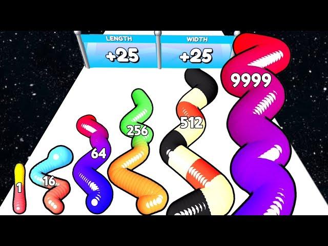 GUMMY WORM Go - Level up Worm Run (Colorful Jelly infinity, Asmr Gameplay)