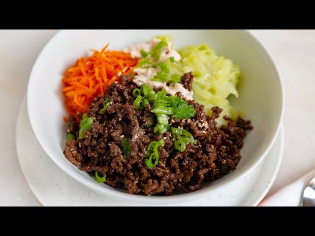 家庭版韩式牛肉拌饭 好吃不油腻 Easy Recipe Korean Beef Bulgogi Bowl | Luna Mama Cooks