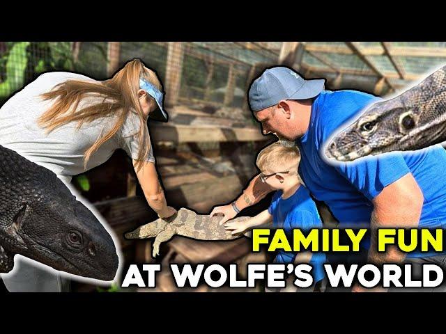 Family Tour at Wolfe's World: Goodbye Jane the Blackthroat Monitor!