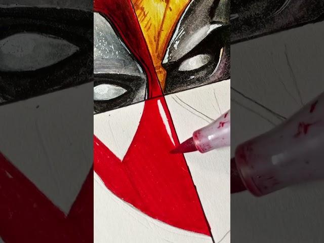 Drawing Deadpool in 4 different art styles #shorts