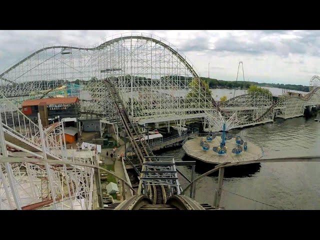 Cornball Express front seat on-ride HD POV @60fps Indiana Beach