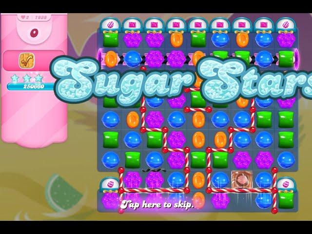 Candy Crush Saga Level 7838 (Sugar stars, No boosters)