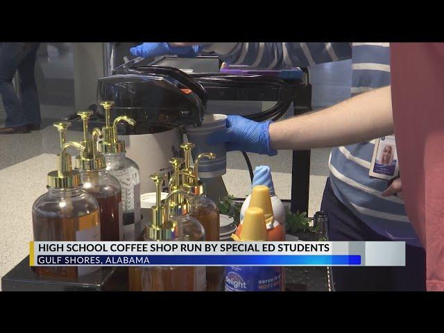 Gulf Shores High School special education students learning while selling coffee