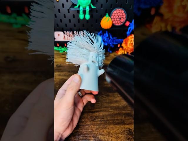 3D printed Hairy Ghosts Black and White
