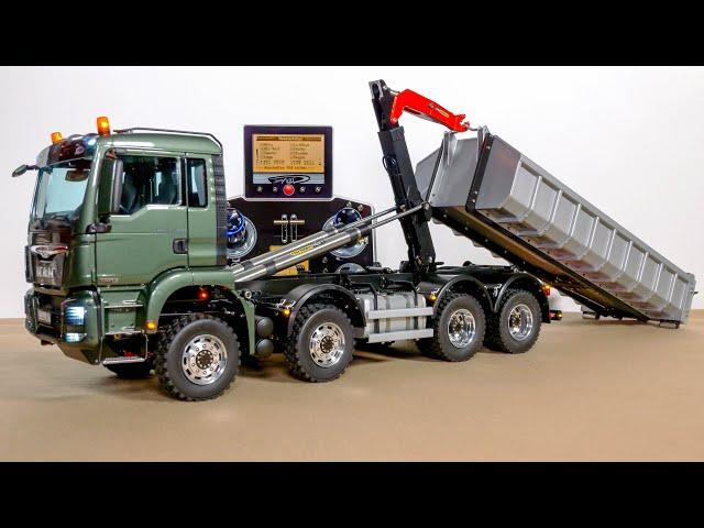 UNBOXING SCALEART RC TRUCK MAN TGS 8x8 ROLL OFF, PALFINGER HYDRAULIC ARM, COMMANDER SA 5000 EXPERT!!