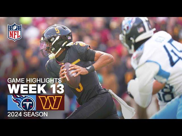 Tennessee Titans vs. Washington Commanders | 2024 Week 13 Game Highlights