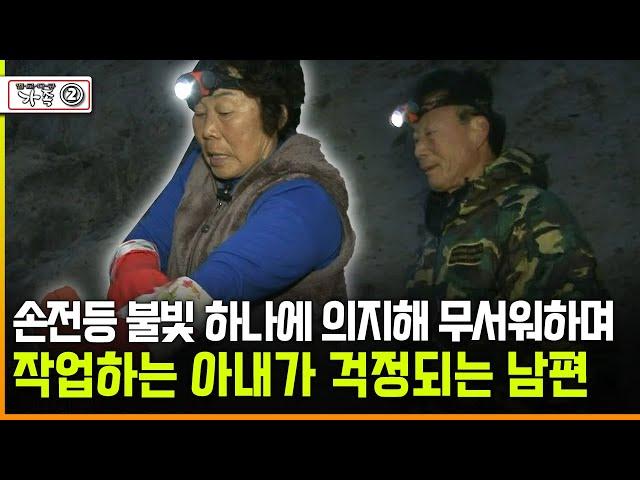 [다큐 ‘가족’ 368회 ②] 손전등 불빛 하나에 의지해 무서워하며 작업하는 아내가 걱정되는 남편