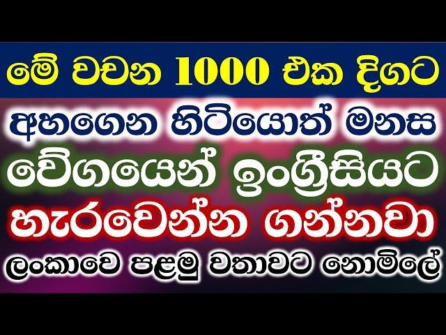 1000 Most Common English Words with Example Sentences | 1000 Practical English Patterns in Sinhala