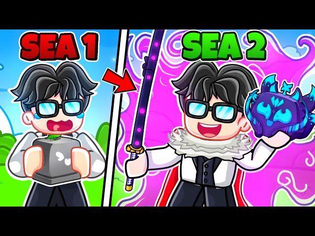 I Finally Reached SECOND SEA in Blox Fruits Roblox