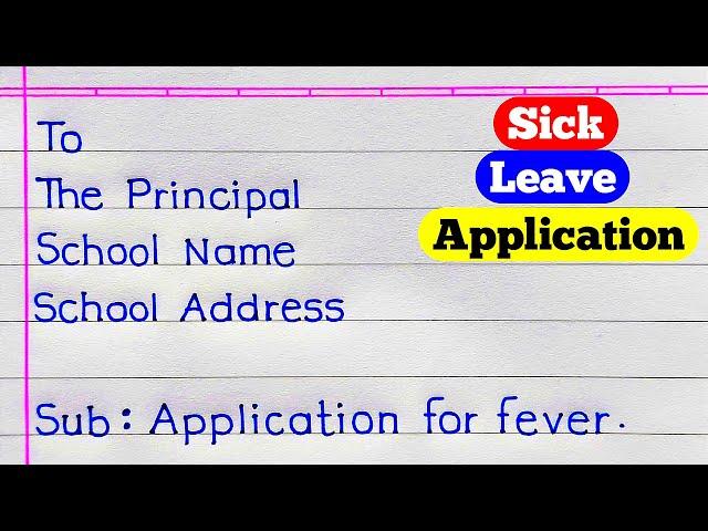 Application For Fever | Application For Sick Leave | Application | Application Kaise Likhe |